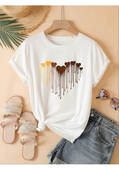 Eriyen Kalpler Baskılı Tasarım Tshirt Beyaz