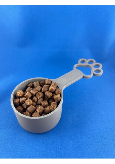 3d Baskı Pati Saplı Mama Kabı Köpek Maması Ölçü Kepçesi Duvara Asılabilir Mama Kepçesi Gri