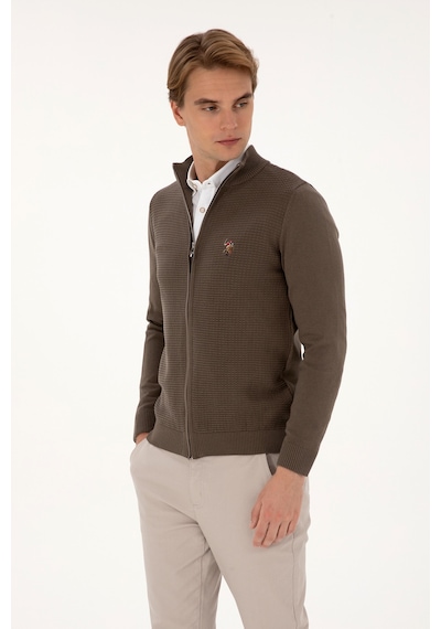 U.s. Polo Assn. Erkek Vizon Hırka Triko 50307800-vr052 Vizon
