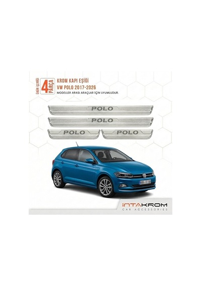 Volkswagen Polo 2017-2026 Uyumlu Satine Krom Kapı Koruma Eşiği 4
