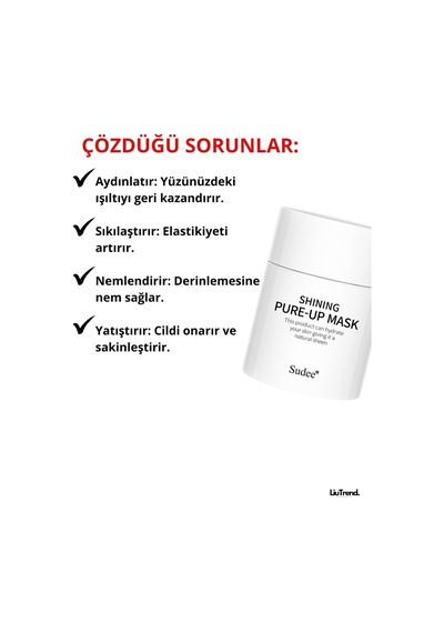 Sudee Shining Pure-up Mask 52 Ml Parlak Bir Cilt İçin Aydınlatıcı Etkili Gece Maskesi