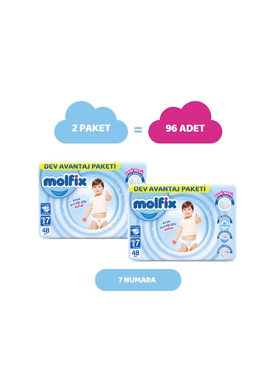 Bebek Bezi 7 Beden XXL Hiper Ekonomi Paketi 96 Adet
