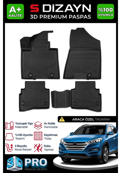 Hyundai Tucson 3d Pro Havuzlu Paspas 2015-2020 A+ Kalite