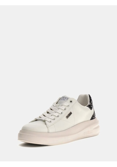 Guess Elbina Hakiki Deri Kadın Sneaker Ayakkabı Flfe10ele12 Gümüş