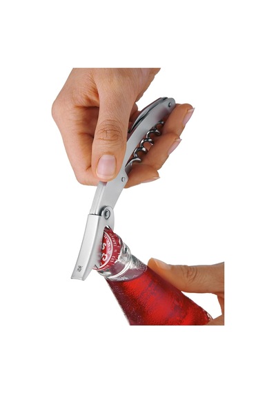 Clever&more Garson Tirbuşonu, 10 Cm, Cromargan Yüksek Kaliteli Mat Paslanmaz Çelik, Şişe Açacağı, Kapak Açacağı Ve Folyo Kesici, Tüm Mantar Tıpalar İçin Çok Renkli