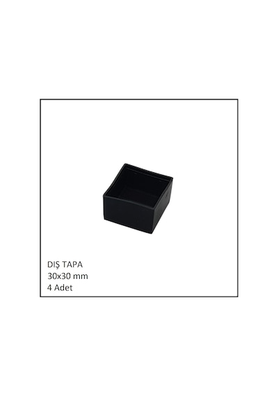Plastik Dış Tapa, Profil Tapası, Kare, Siyah, 30x30 Mm 4 Adet Siyah