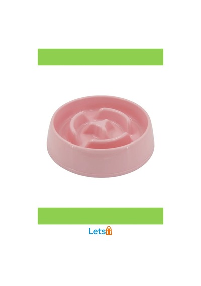 Mikopet Yavaş Mama Yeme Kabı 375 Ml. Plastik Mor, Mavi, Yeşil, Pembe Çok Renkli