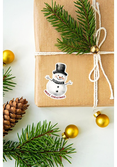 Mutlı Yıllar Sticker 4 Cm 48 Adet - Suya Dayanıklı Yeni Yıl Yılbaşı Sticker , Hediye Paketi Süsü