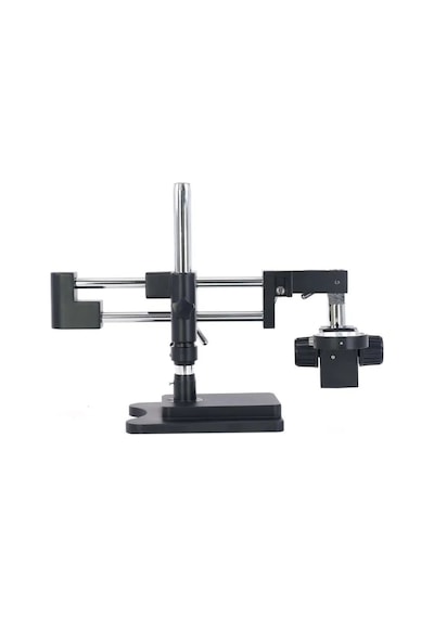 Szm Mikroskop Standı Çift Kollu Hareketli Bom Stand- Siyah Ø76mm Tutucu / 380mm Sütun