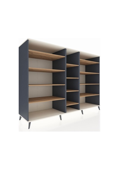 Kronos Dolap 11 Raflı 220x59x163 Antrasit-aytaşı/çam Aytası/atlas Çam - Antrasıt