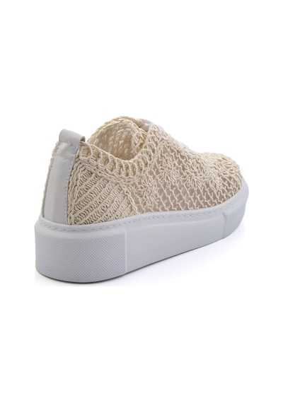 Bej Hakiki Deri Kadın Sneaker K01303018716 Bej