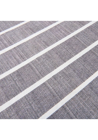 Gizz Home Çizgili Kapı Önü Paspası - Gri / Beyaz - 40x60 Cm Çok Renkli