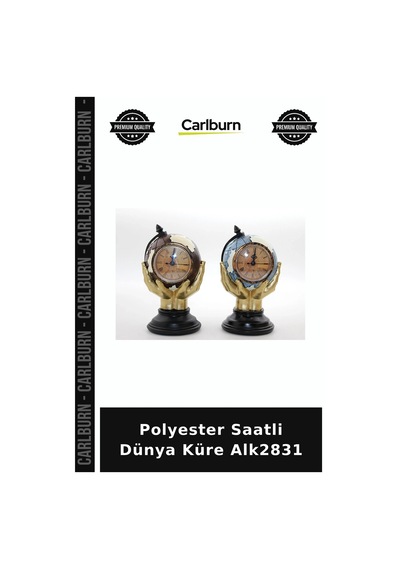 Özel Üretim Dekoratif Ofis Hediyelik Masaüstü Aksesuar Polyester Saatli Dünya Küre Alk2831 Çok Renkli