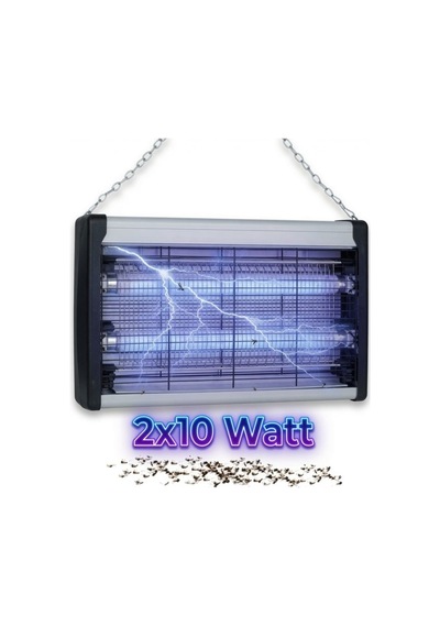 2x10 Watt Elektrikli Sinek Sivrisinek Öldürücü Çift Mavi Işık Tuzağı Asılabilir Profesyonel Böcek Kovucu