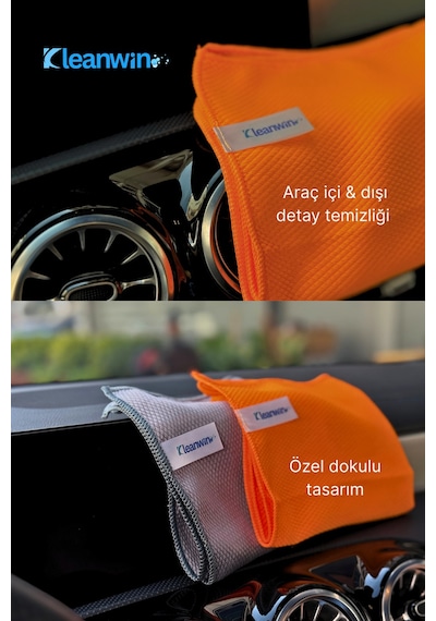 Lucid Mikrofiber Araba Cam Bezi 40x40 Cm Turuncu, İz Bırakmaz Cam Silme Ve Kurulama Bezi