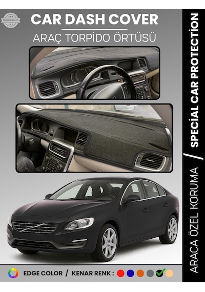 Volvo S60 2011-2017 Torpido Örtüsü Ön Göğüs Koruma Torpido Koruma Tam Uyum Araca Özel Uv Koruma - 146 Stiloto