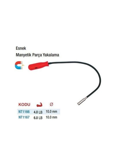 Nt Tools Nt1166 Esnek Manyetik Mıknatıslı Parça Yakalama 4.0 Lb
