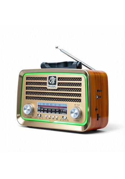 Rt-717 Nostaljik Güneş Panelli Trend Radyo,led Detay Bluetooth Nostalji Radyo