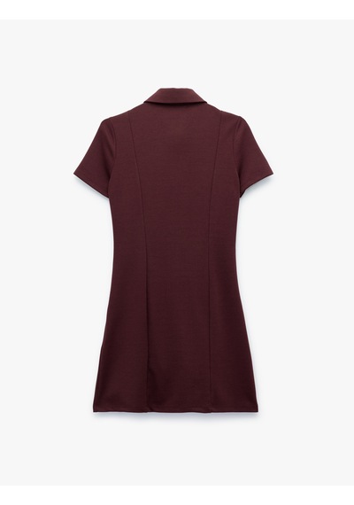 Koton Pileli Mini Düğmeli Kısa Kollu Viskon Karışımlı Polo Yaka Elbise Bordo 5sal80132ık Bordo Koton Pileli Mini Düğmeli Kısa Kollu Viskon Karışımlı Polo Yaka Elbise Bordo 5sal80132ık Bordo
