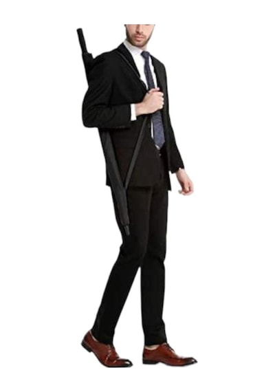 Eleven Market Protokol Büyük Boy Karbon Fiber Baston Şemsiye Tekkişi Kulanım125cm Çap Siyah
