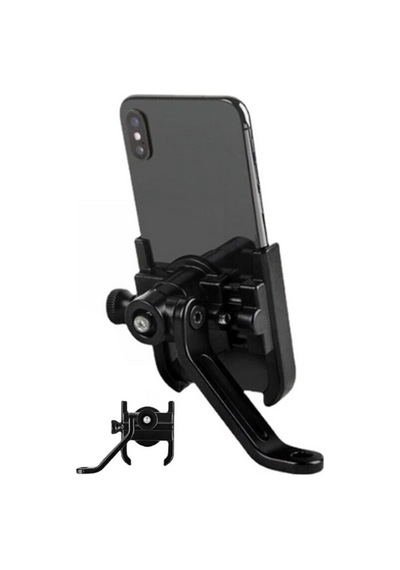 Metal Titreşim Emici Motosiklet Motorcu Kurye Bisiklet Scooter Ayna Bağlantılı Telefon Tutucu Stand Siyah