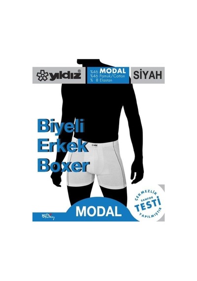 Yıldız 106 Siyah Modal Likralı Boxer