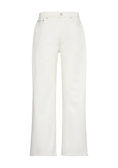 Calvin Klein The Wıde Leg Raw Hem Chalk Whıte Kadın Beyaz Pantolon