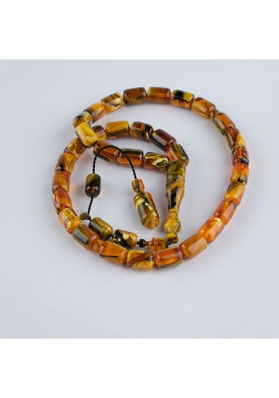 Katalin Usta İşi İmzalı Kapsül Kesim 8x12mm Tesbih - Sarı