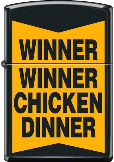 Zippo Winner Winner Chicken Dinner Dizayn Çakmak Siyah