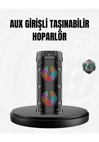 Hubrendy Tekno Kablosuz Stereo Hoparlör Usb + Sd Kart + Aux Destekli Bluetooth 5.0