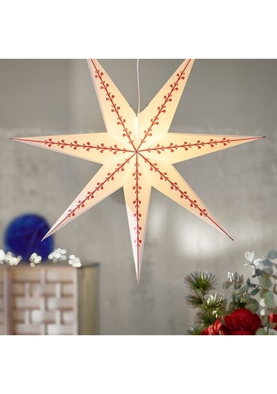 Ikea Stråla Abajur Başlığı, Beyaz-kırmızı, 90 Cm, Yıldız