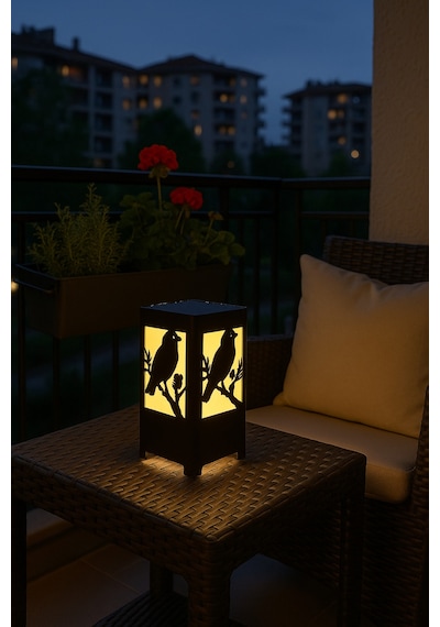 Kuş Figürlü Kablolu Metal Gece Lambası Doğa Temalı Dekoratif Led Masa Lambası Kuş