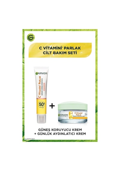 Garnier Günlük Koruyucu Yüz Güneş Kremi SPF50+ 40 ML + C Vitamini Parlak Günlük Aydınlatıcı Krem 50 ML