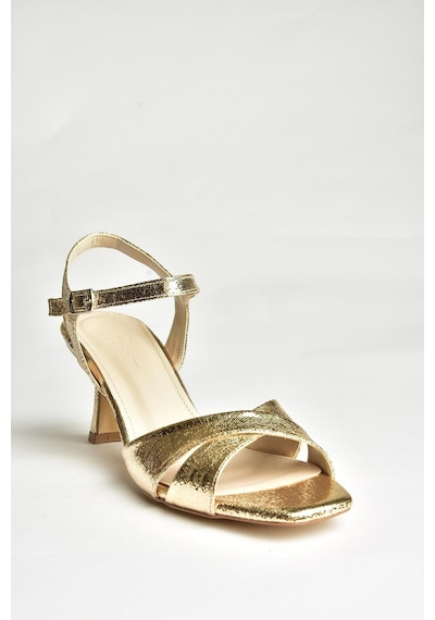 Fox Shoes U569521314 Altın Sim Alçak Topuklu Kadın Ayakkabı Altın