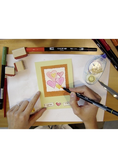 Tombow Abt-n15 6p Keçeli Dual Brush Pen İle İki Uç, 6 Adet Siyah
