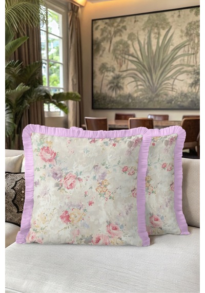 Romantik Çiçek Gül Bahçesi Saçaklı Yastık Kılıfı - Vintage Floral Krem Pembe Püsküllü Kırlent Kılıfı Puslu Lagün Lime Romantik Çiçek Gül Bahçesi Saçaklı Yastık Kılıfı - Vintage Floral Krem Pembe Püsküllü Kırlent Kılıfı Puslu Lagün Lime