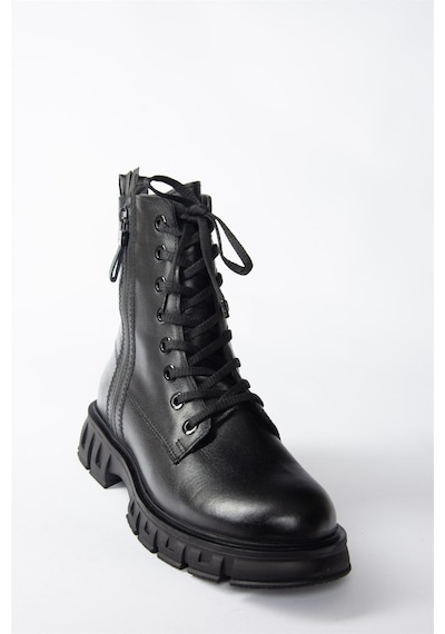 Fox Shoes Siyah Hakiki Deri Günlük Kadın Postal Bot N555102803 Siyah