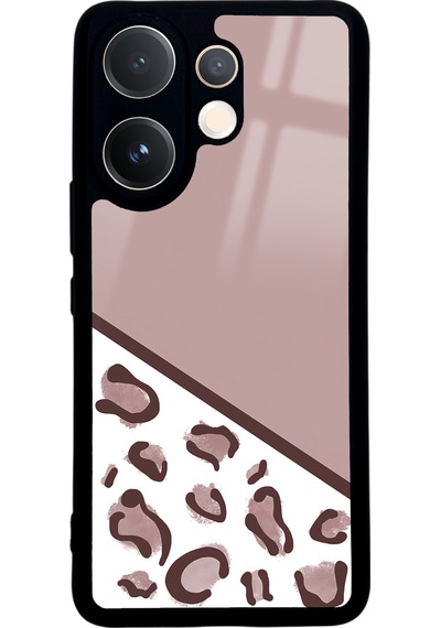 Vivo V60 Kahve Leopar Tasarımlı Glossy Telefon Kılıfı Çok Renkli