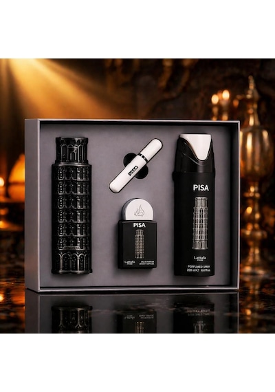 Lattafa Pride Pisa Edp 100 Ml + Edp 20 Ml + 200 Ml Body Shower Erkek Parfüm Seti Odunsu