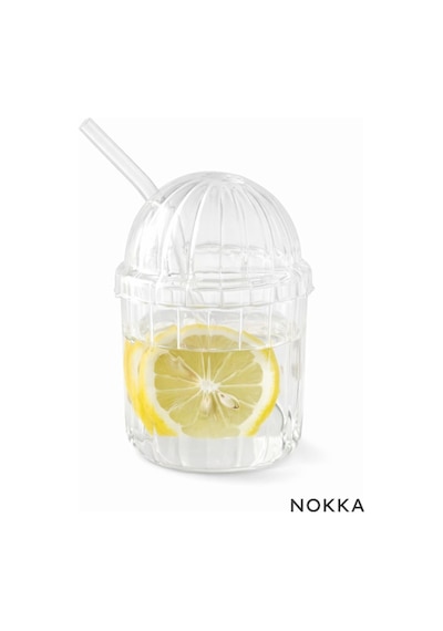 Cam Kapaklı Pipetli Borosilikat Bardak, Isıya Dayanıklı,kahve Bardağı, 450 Ml Renksiz