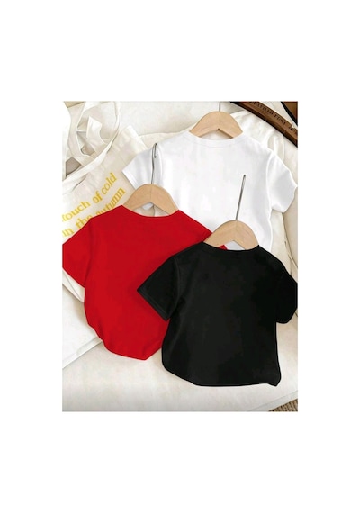Stil X Yeniz Sezon 3' Lü Takım Kız Çocuk Tshirt, Çok Renkli, %100 Pamuk Çok Renkli-3