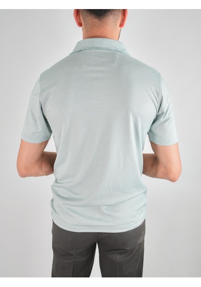 Erkek Yakalı Cepli Penye Su Yeşil Baba Tshirt Açık Yeşil