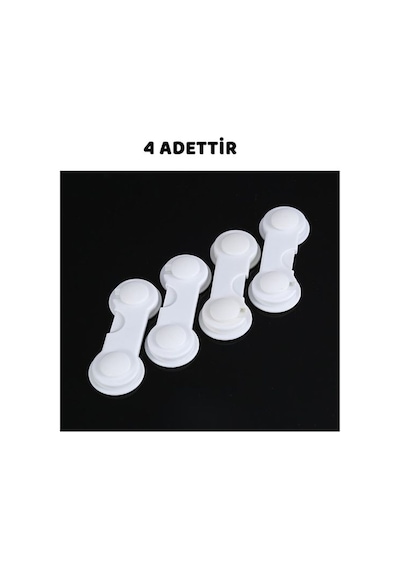 Agubugu Baby Beyaz Dolap Kilidi - 4 Adet Beyaz