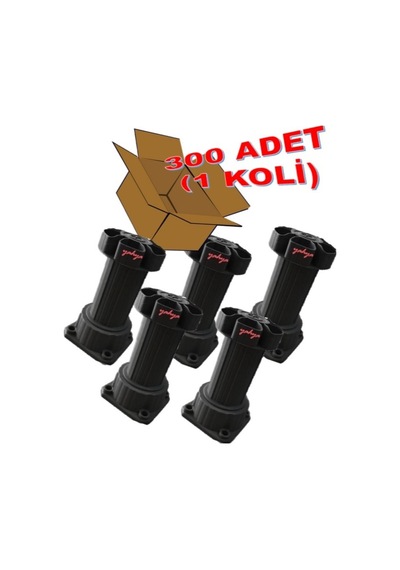 Ayarlanabilir Baza Ayağı 10-15 Cm - Tezgah Ve Mobilya Ayağı 300 Adet Siyah