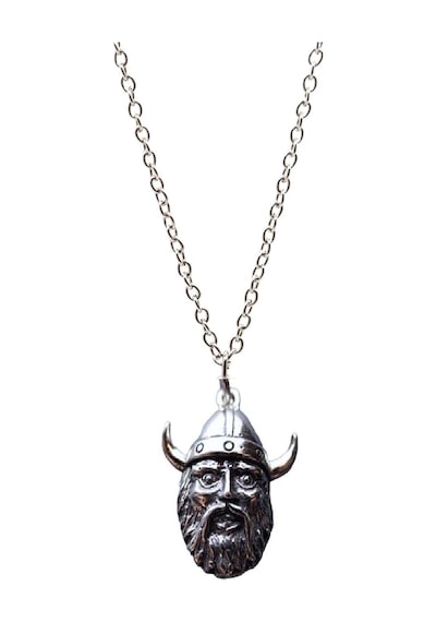 Viking Savaşçı sakallı adam kolye Gümüş