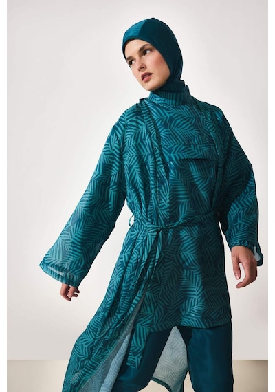 Defacto Regular Fıt Baskılı 3lü Burkini Mayo G8874ax26smgn756 Yeşil-gn756