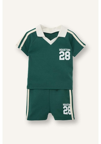Defacto Relaxed Fit Baskılı 2li Takım Erkek Bebek H1978a526smgn259 Yeşil-gn259
