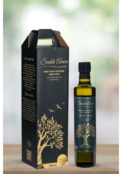 Sadık Amca Erken Hasat Soğuk Sıkım Natürel Sızma Zeytinyağı 500 Ml. Cam Şişe