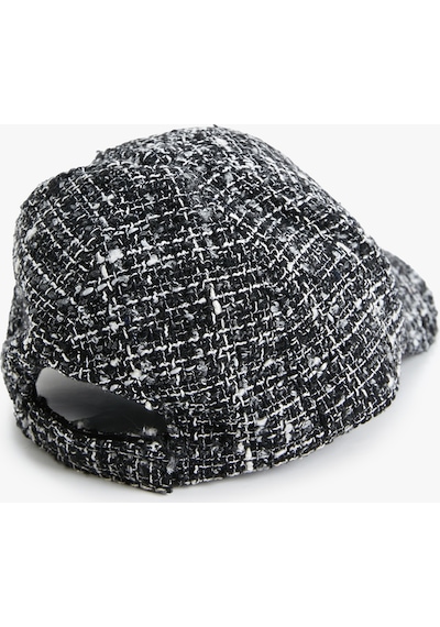 Koton Tüvit Kışlık Şapka Cap Model- Şahika Ercümen X Koton Siyah Ekose 4wak40128aa 4WAK40128AA9C9 Siyah