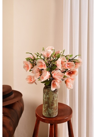 Somon Yapay Manolya Çiçeği 3 Dallı Premium Canlı Islak Dokulu 52 Cm